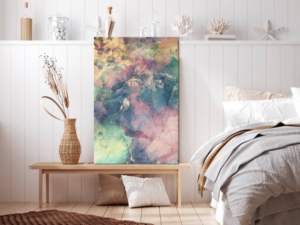 Kunstdruck auf Leinwand 'Explosive Colors Vertical'