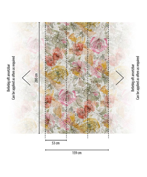 Tapete 'Floral Fusion' 159x280cm