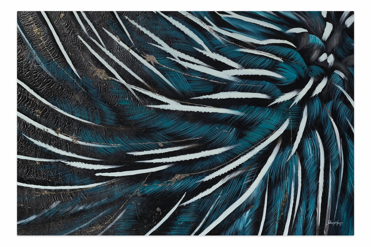 XXL Olieverf schilderijen 'Sea of Peacocks' | Handgeschilderd unicum in de ruimte.