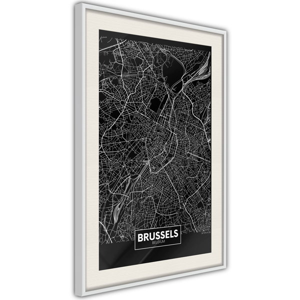 Poster 'City Map: Brussels (Dark)'