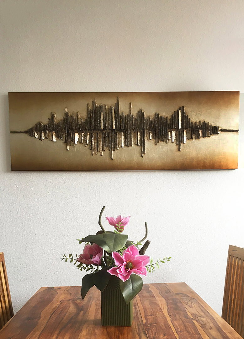 Holzbild 3D 'Frequency 1000' 144x44x7,5cm