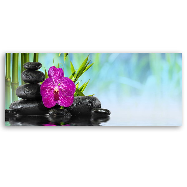 Impression sur toile 'Pink Orchids on Stones 3'