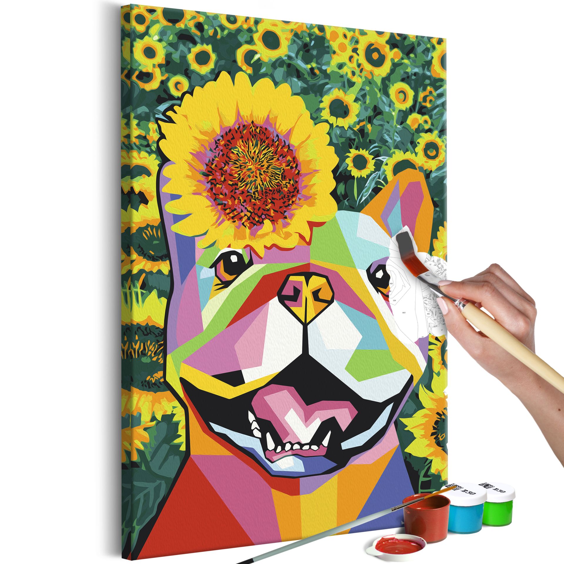 Schilderen op nummer 'Happy Bulldog' bestellen | KunstLoft