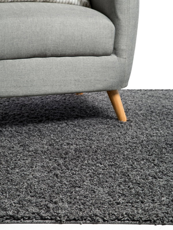 Design Hochflorteppich Swirls Grau