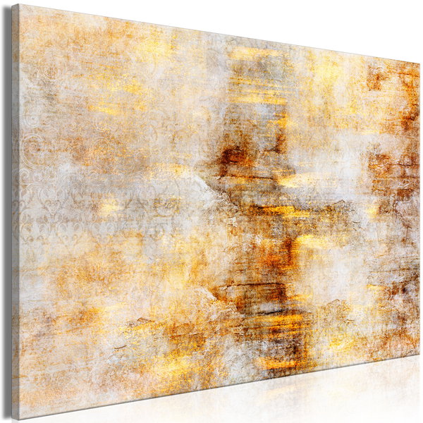 Kunstdruk op canvas 'Golden Lightning Wide'