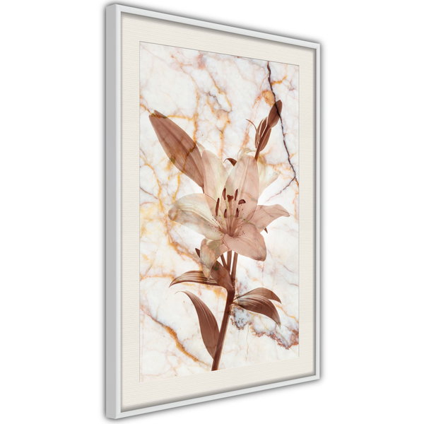 Poster 'Lily on Marble Background'