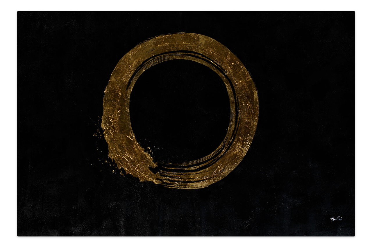 Olieverf schilderijen 'Lucent Circle' | Handgeschilderd unicum 180x120cm komt in de ruimte goed tot zijn recht.