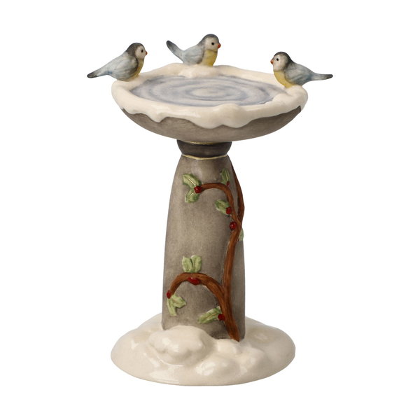 Porzellan Figur 'Winterliches Vogelbad' von Goebel 6x8,5x7cm
