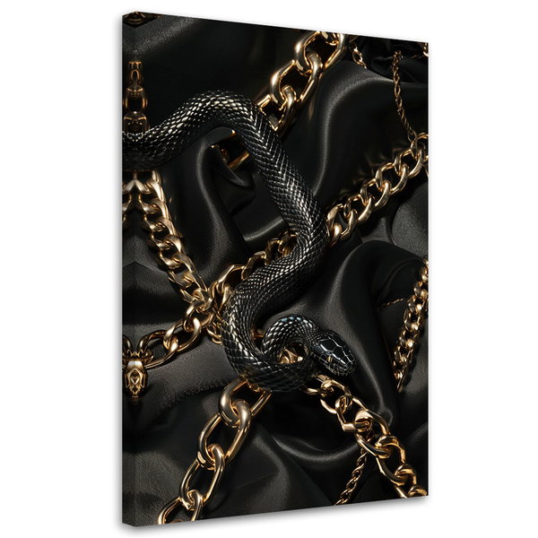Kunstdruck auf Leinwand 'Gold and Snake'