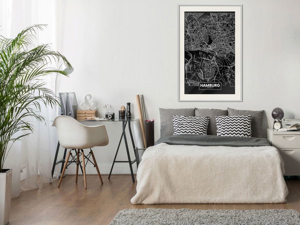 Poster 'City Map: Hamburg (Dark)'