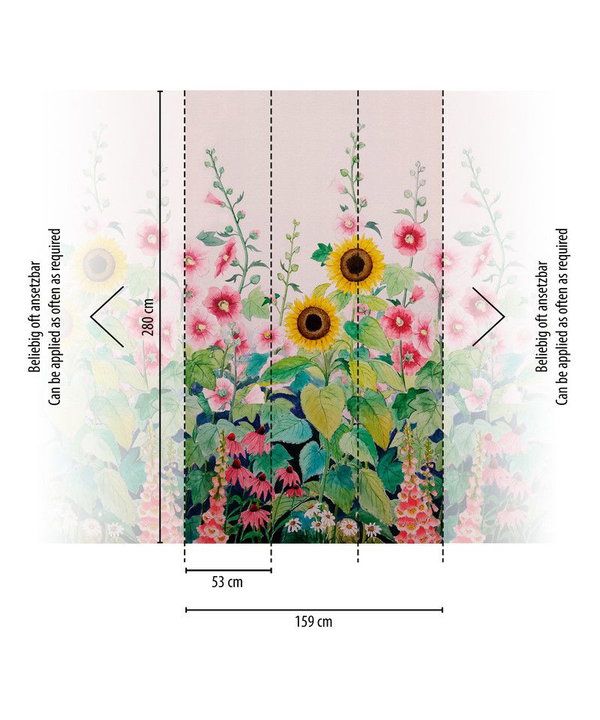 Tapete 'Sunlit Blooms' 159x280cm