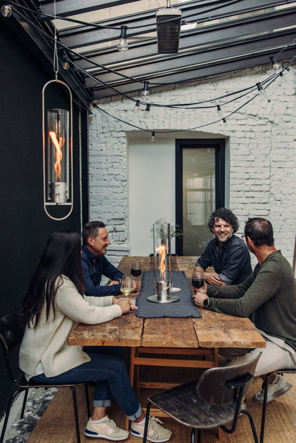 SPIN 1200 Tischfeuer silber | Outdoor &amp; Indoor