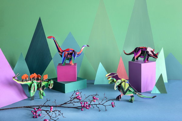 Papierskulptur 'Triceratops'