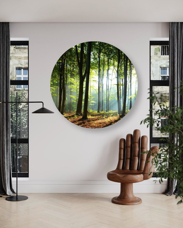 Rundes Bild 'Misty Woodland'