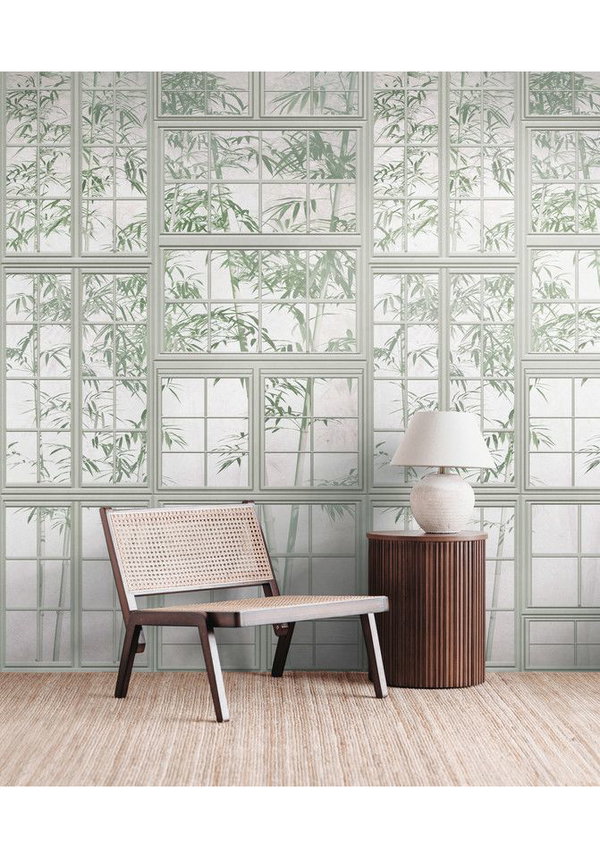 Tapete 'Leafy Windows' 159x280cm