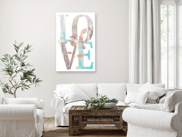Kunstdruck auf Leinwand 'Flourishing Letters Vertical'