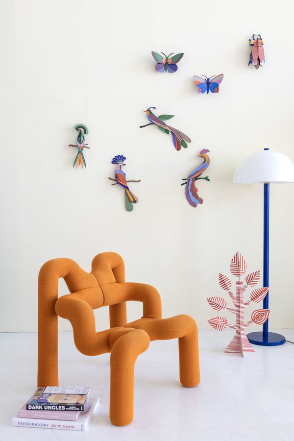 Wanddeko Papier 'Leuchtender Vogel'