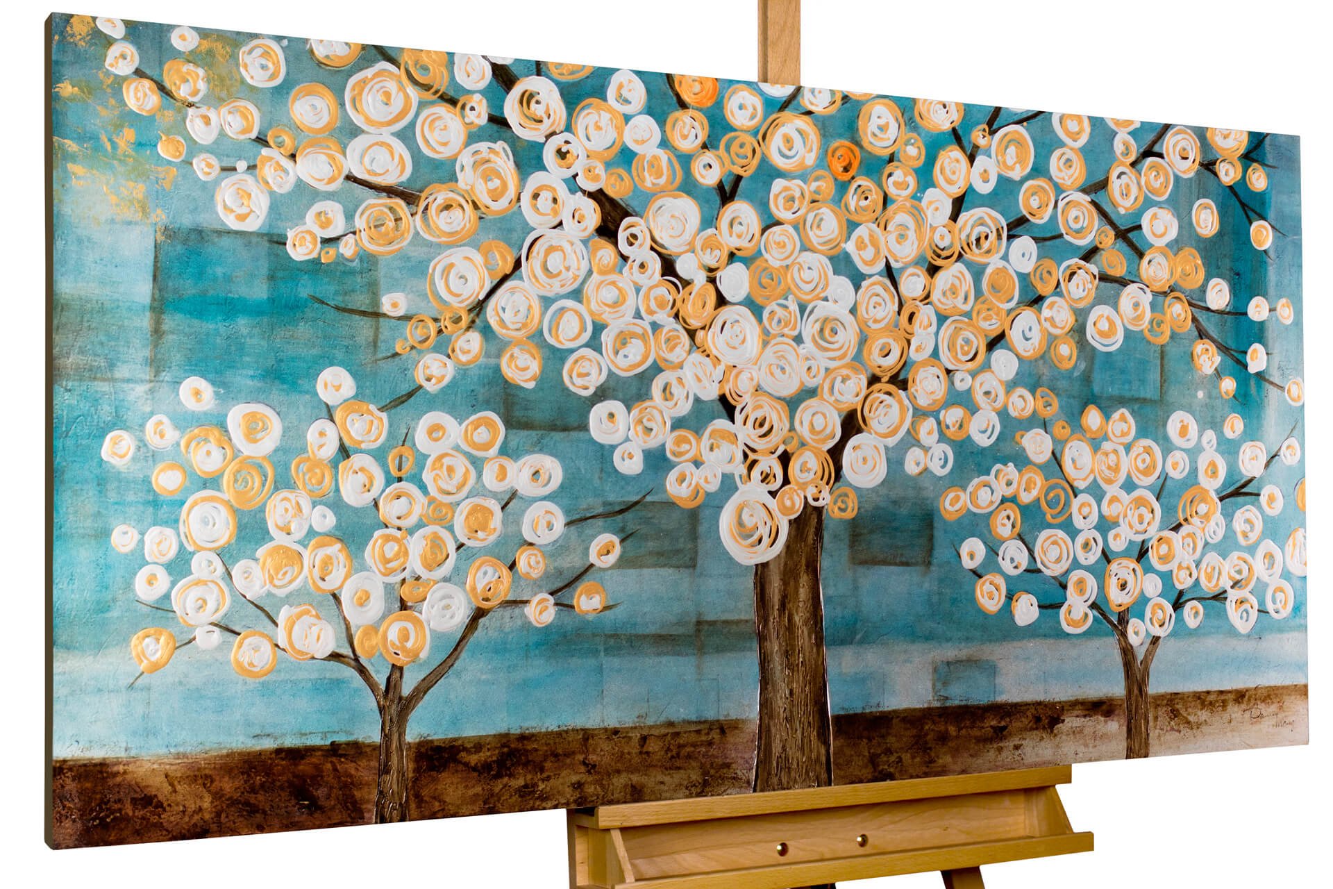 Handgemaltes Bild mit Baum in Blau kaufen | KunstLoft