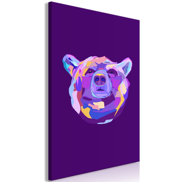Umjetnički print na platnu 'Colourful Bear Vertical'