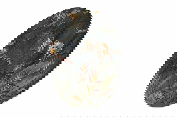 Tableau rond 'Jungle Whispers'