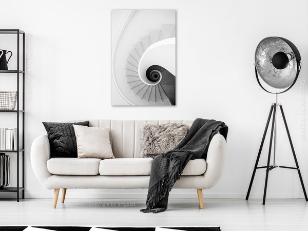 Kunstdruck auf Leinwand 'White Stairs Vertical'