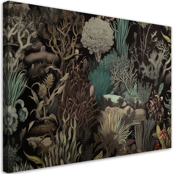 Stampa su tela 'Corals in Black 2'