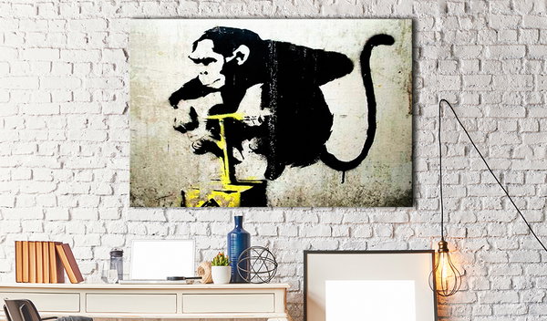 Kunstdruck auf Leinwand 'Monkey Detonator by Banksy'