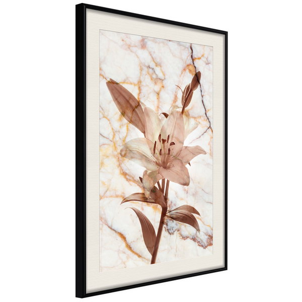 Poster 'Lily on Marble Background'