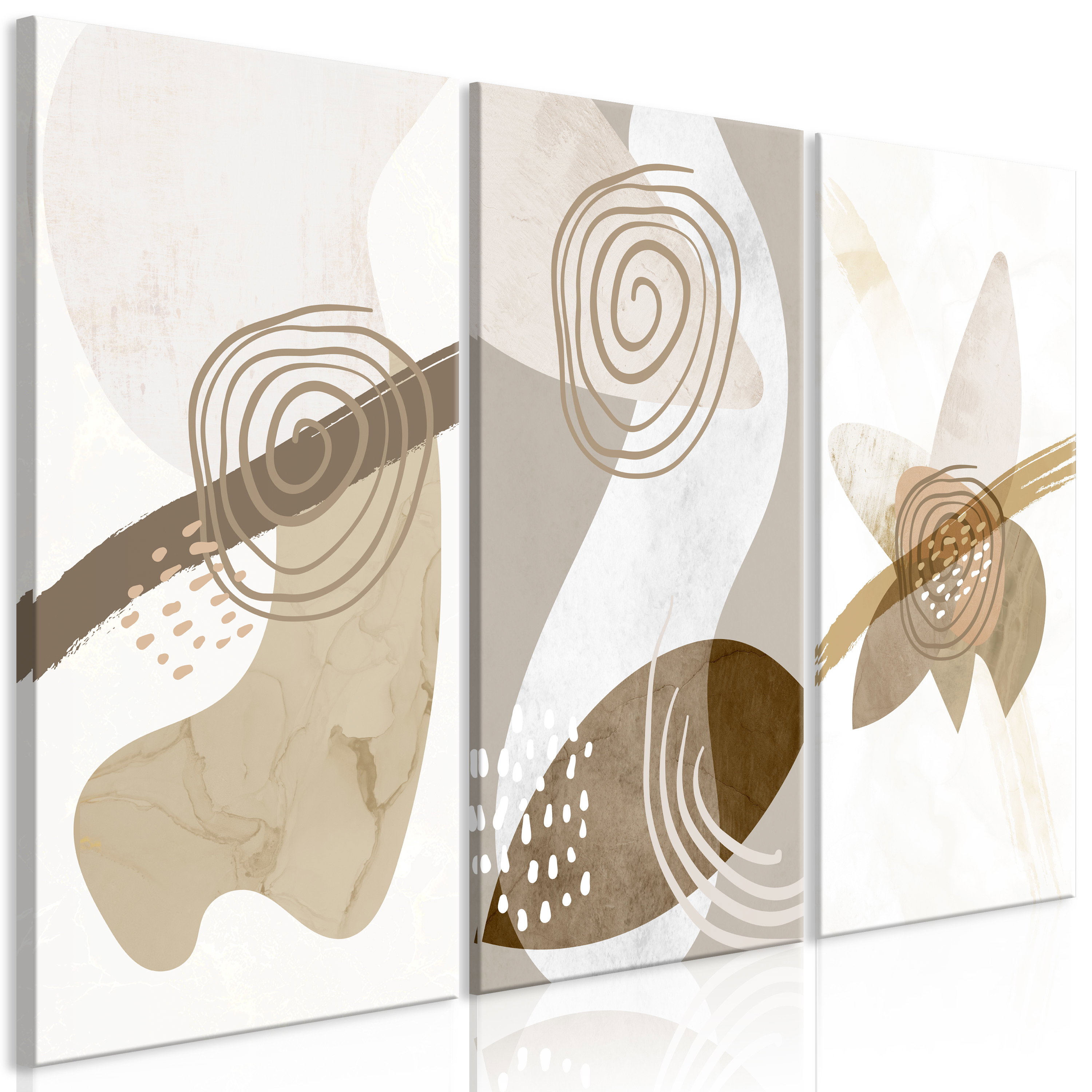 Kunstdruk op canvas 'Beige Trio (3 Parts)'