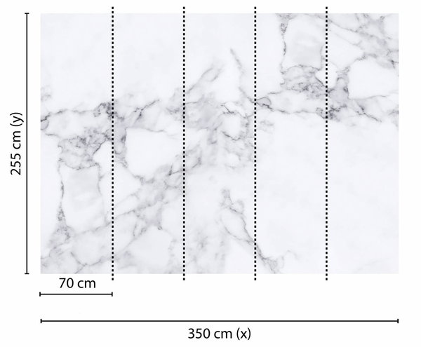 Tapete 'White Marble 1' 350x255cm