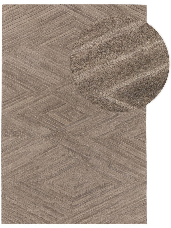 Design Wollteppich Yanis Beige/Hellbraun