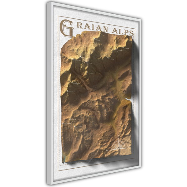 Poster 'Raised Relief Map: Graian Alps'