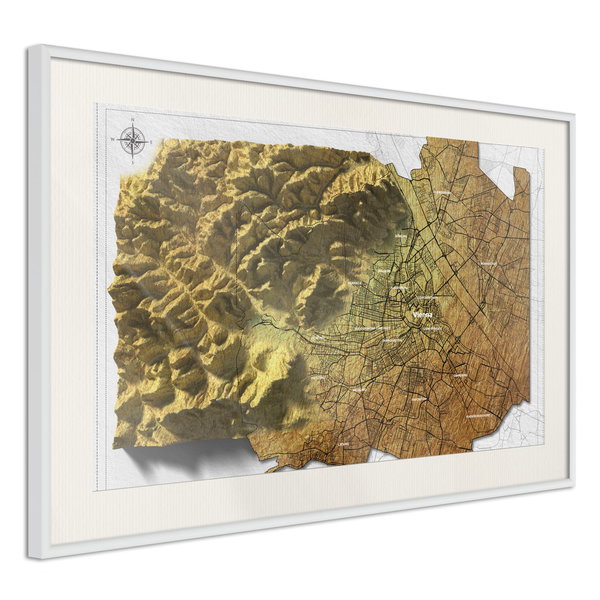 Poster 'Raised Relief Map: Vienna'