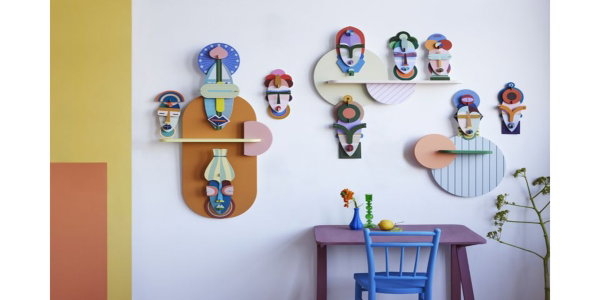 Wanddeko Papier 'Abstraktes Gesicht'