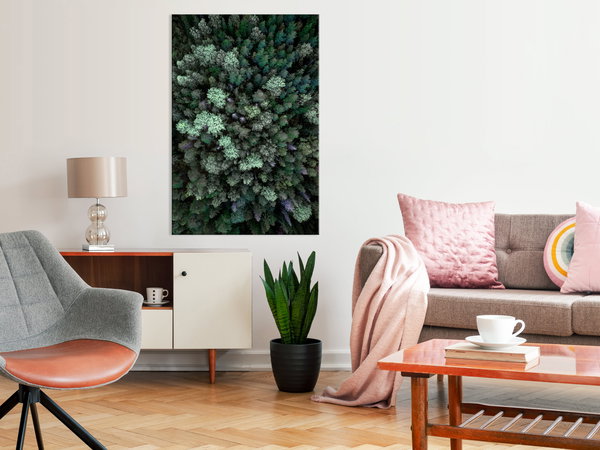 Kunstdruck auf Leinwand 'Flying Over Forest Vertical'