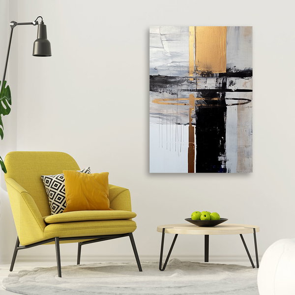 Kunstdruck auf Leinwand 'Golden Textured Serenity 1'