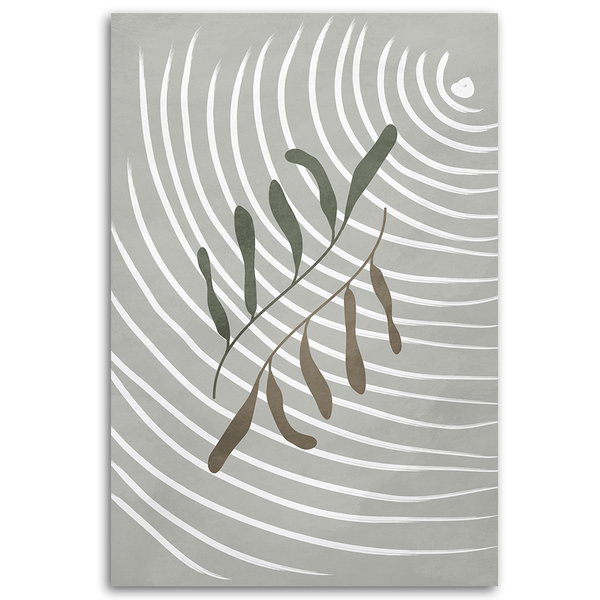 Kunstdruck auf Leinwand 'Minimalist Leaf Abstract'