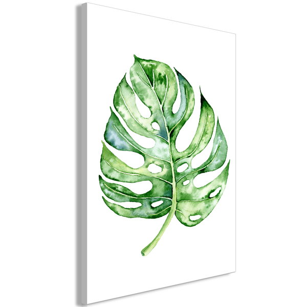 Kunstdruck auf Leinwand 'Watercolor Monstera Vertical'