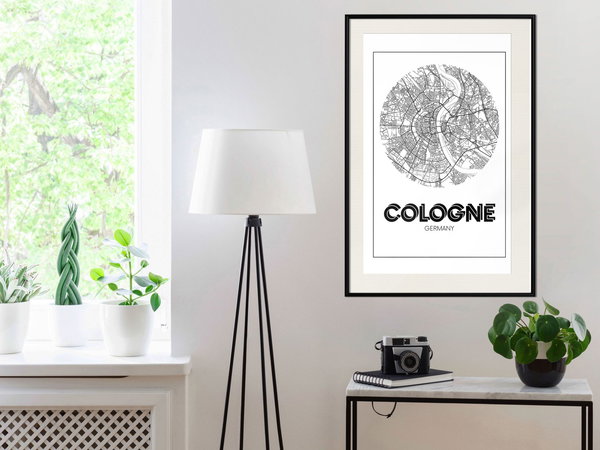 Poster 'City Map: Cologne (Round)'