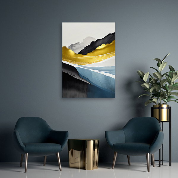 Kunstdruck auf Leinwand 'Golden Peaks 1'