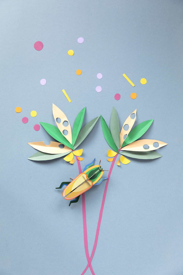Wanddeko Papier 'Madagaskar-Käfer'