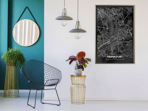Poster 'City Map: Frankfurt (Dark)'