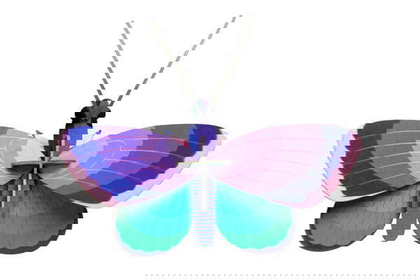 Escultura de pared de cartón 'Blue Copper Butterfly'