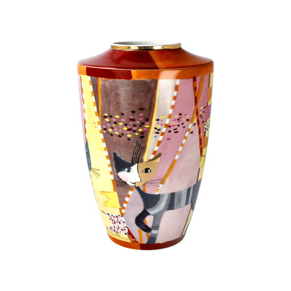 Porzellan Vase 'Upside Down Cats' von Rosina Wachtmeister 16x24x16cm