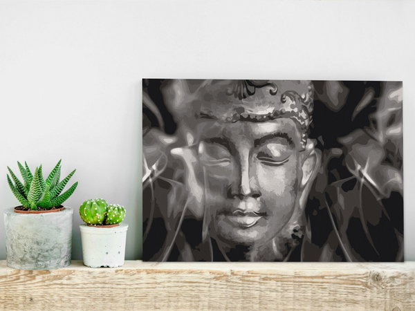 Malen nach Zahlen für Erwachsene 'Buddha in Black and White'