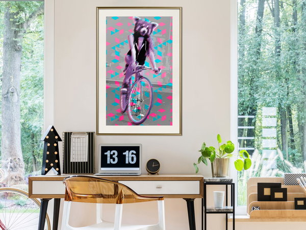 Poster 'Raccoon On The Bike'