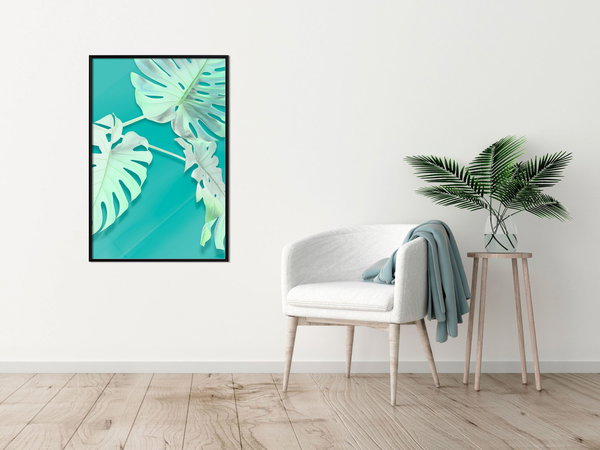 Poster 'Teal Monstera'