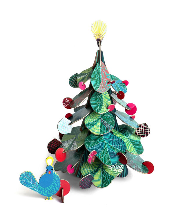 Papiersculpturen 'Tree &amp; Bird Set'