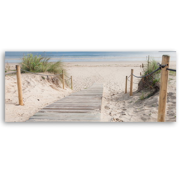 Kunstdruck auf Leinwand 'Beach with Coastal Grasses 5'