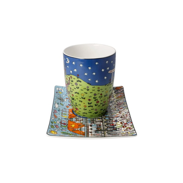 Goebel Becher mit Untertasse 'Roads to Bremen'